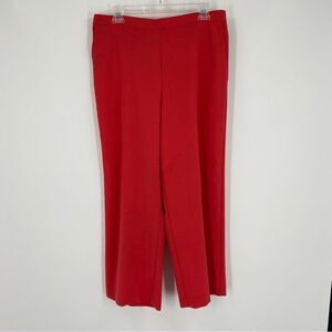 Alfred Dunner Women’s High Waist Pull On Flat Front Pants size 16P Red